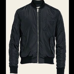 Reversible nylon bomber jacket